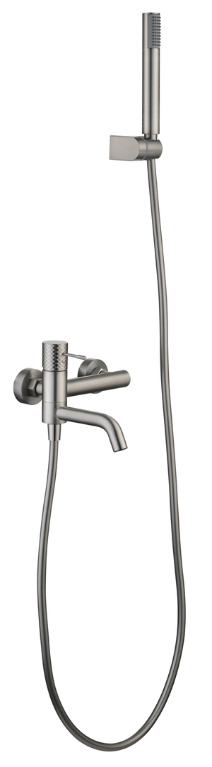 Génova Brushed Nickel Single Lever Bath and Shower Kit, main product view