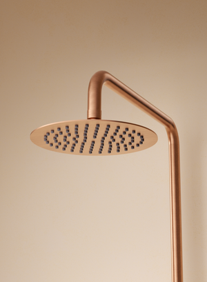 Génova Brushed Rose Gold Single Lever Shower Set, detail view