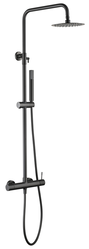 Génova Black Gun Metal Single Lever Shower Set, main product view