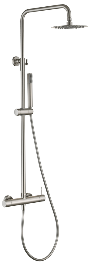 Génova Brushed Nickel Single Lever Shower Set, main product view
