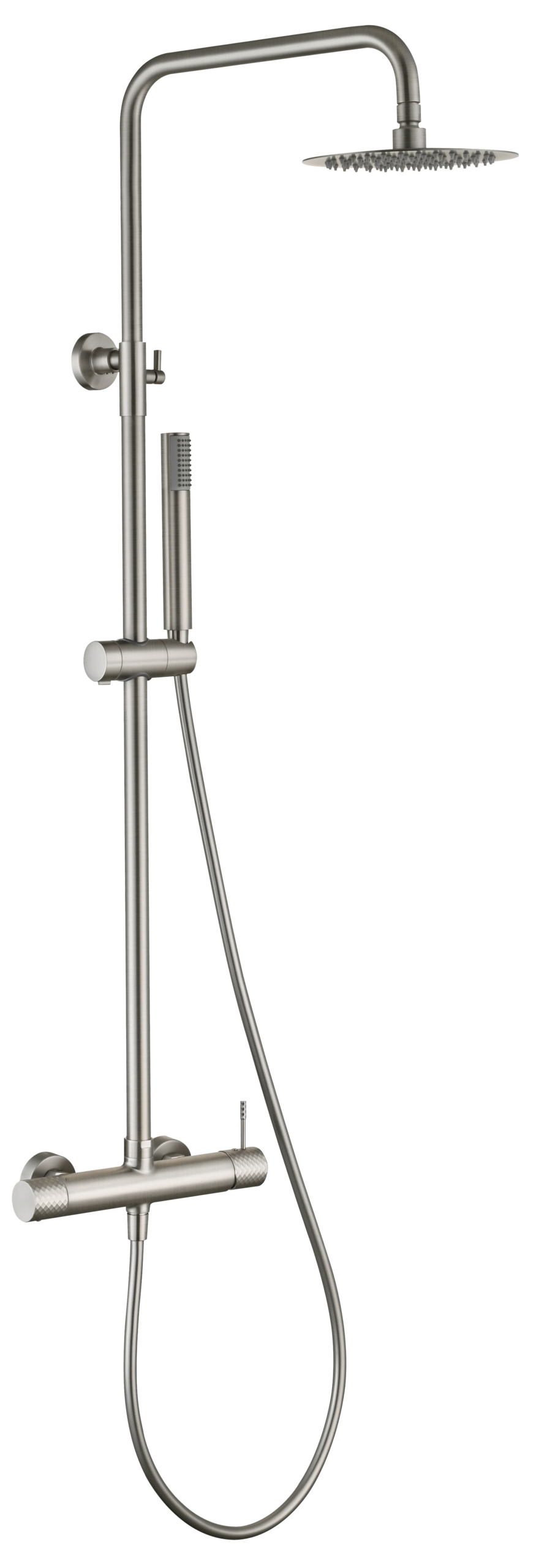 Génova Brushed Nickel Thermostatic Shower Set, main product view