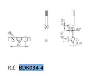Moscow Thermostatic Shower Bath Kit Steel S316, view 4