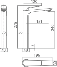 Naples Tall Sink Mixer Brushed Rose Gold Single Lever, view 3