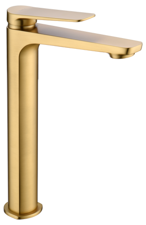 Napoles Brushed Gold Tall Sink Mixer Faucet, view 2