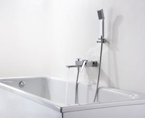 Chrome Single Lever Shower Kit Modern Bathroom Design, in a bathroom setting