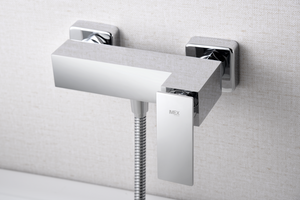 Pisa Chrome Single Lever Shower Kit Modern Design, mixer detail
