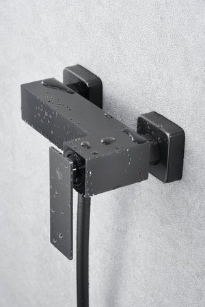 Black Gun Metal Single Handle Shower Kit Modern Design, detail view