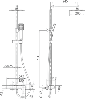 Brushed Rose Gold Single Handle Shower Set, view 4