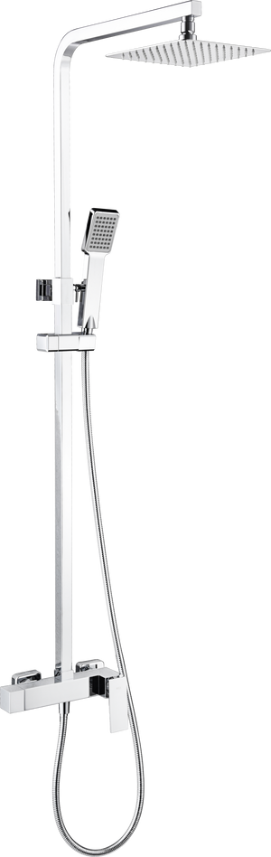 Chrome Single Handle Shower Set Modern Minimalist Design, view 2