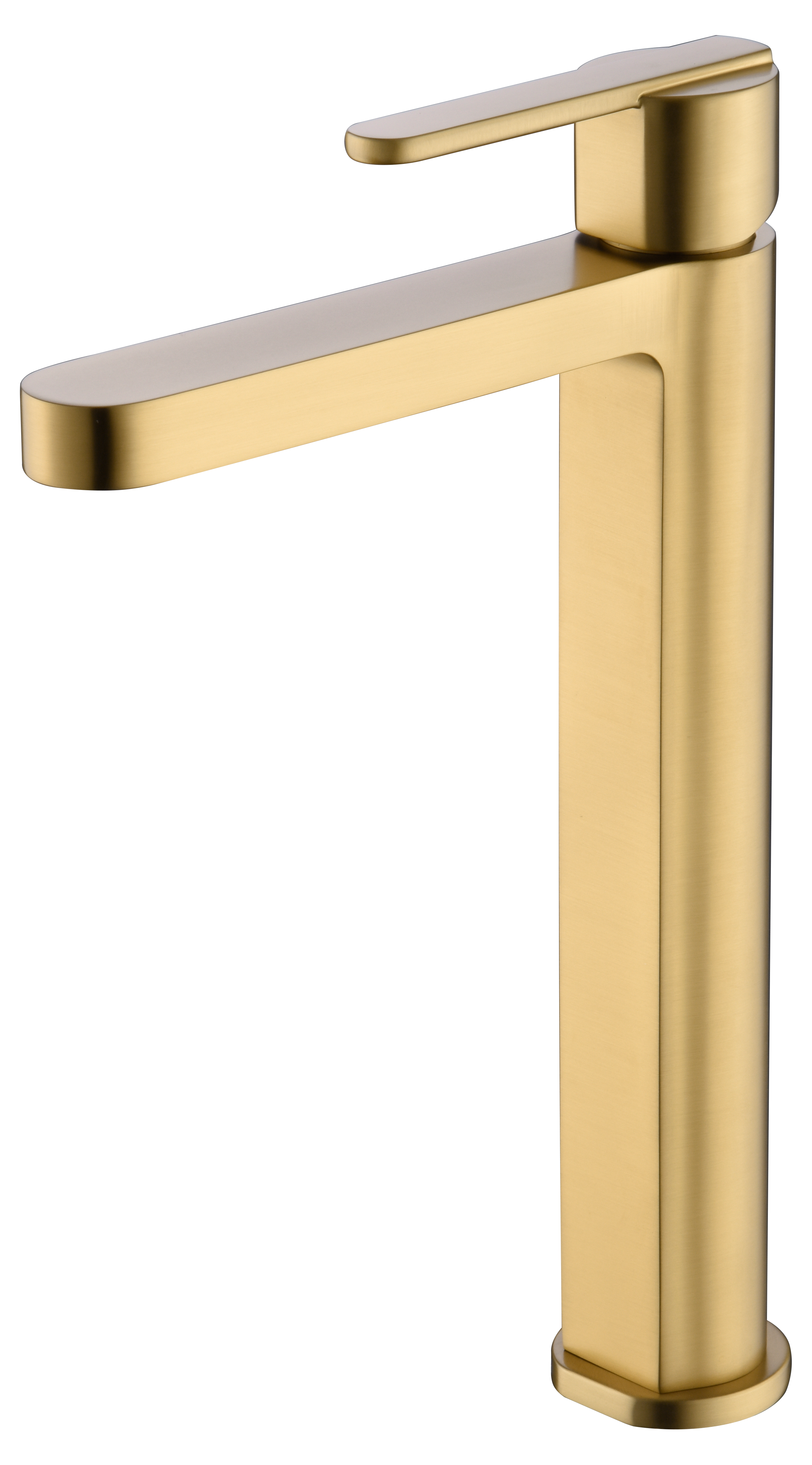 Brushed Gold Tall Basin Mixer Faucet Modern Design, view 2