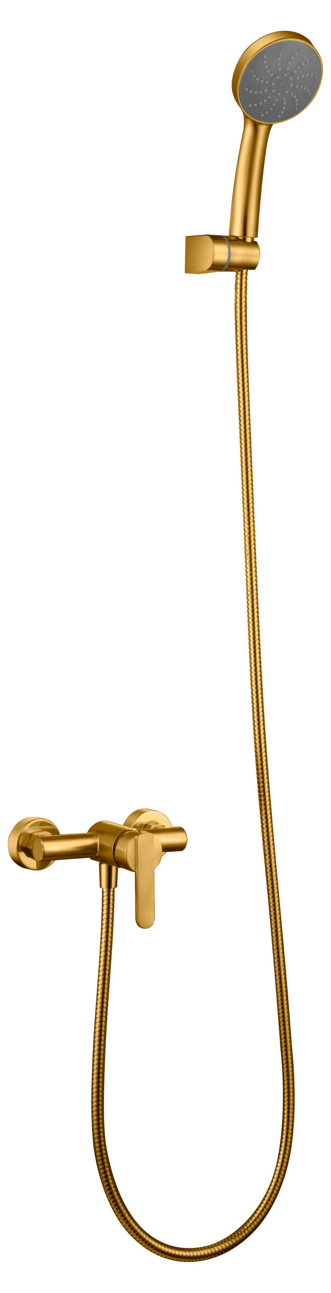 Brushed Gold Single Handle Shower Kit Modern Design, view 2
