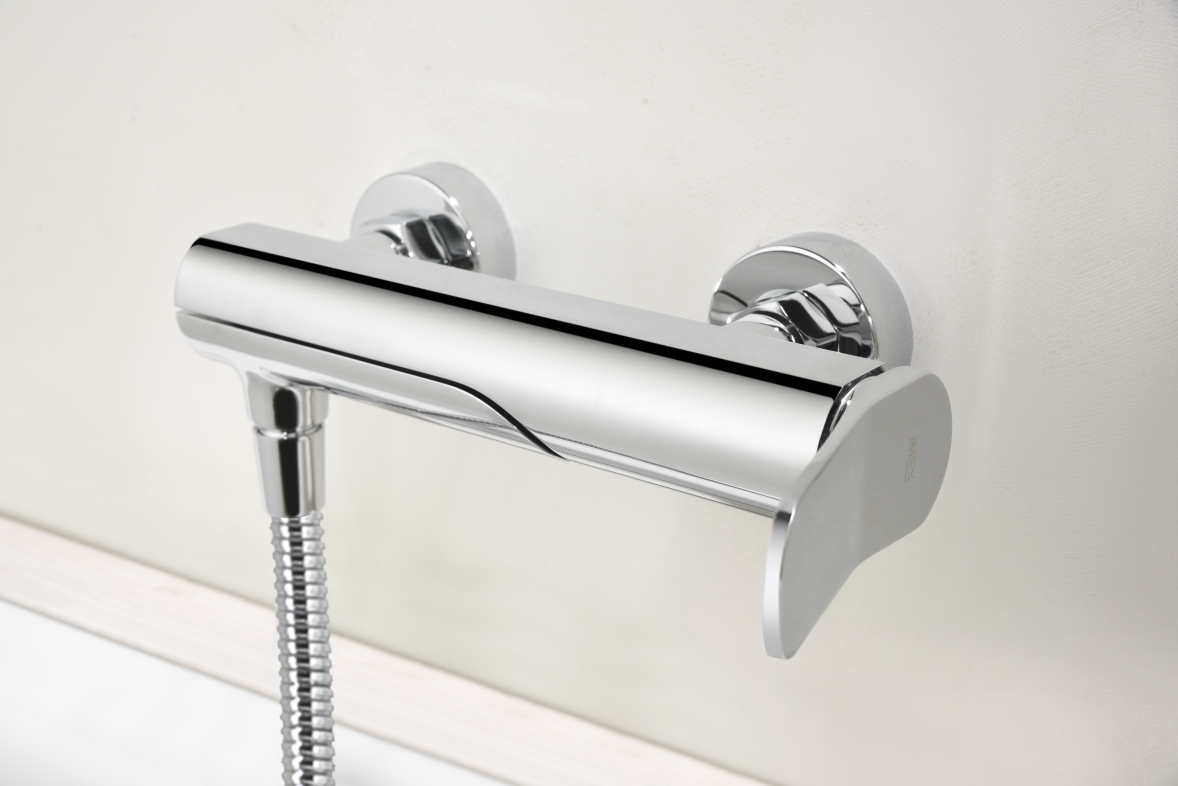 Chrome Single-Lever Shower Kit Denmark Series, mixer detail