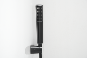 Matte Black Single Handle Shower Kit Modern Design, handle detail