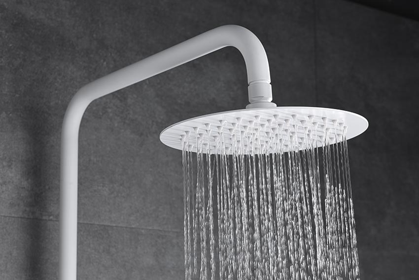 Matte White Single Handle Shower Set Modern Design, detail view