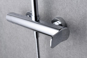 Chrome Single Lever Shower Set Modern Design, detail view