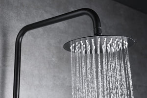 Matte Black Single Lever Shower Set Modern Design, detail view