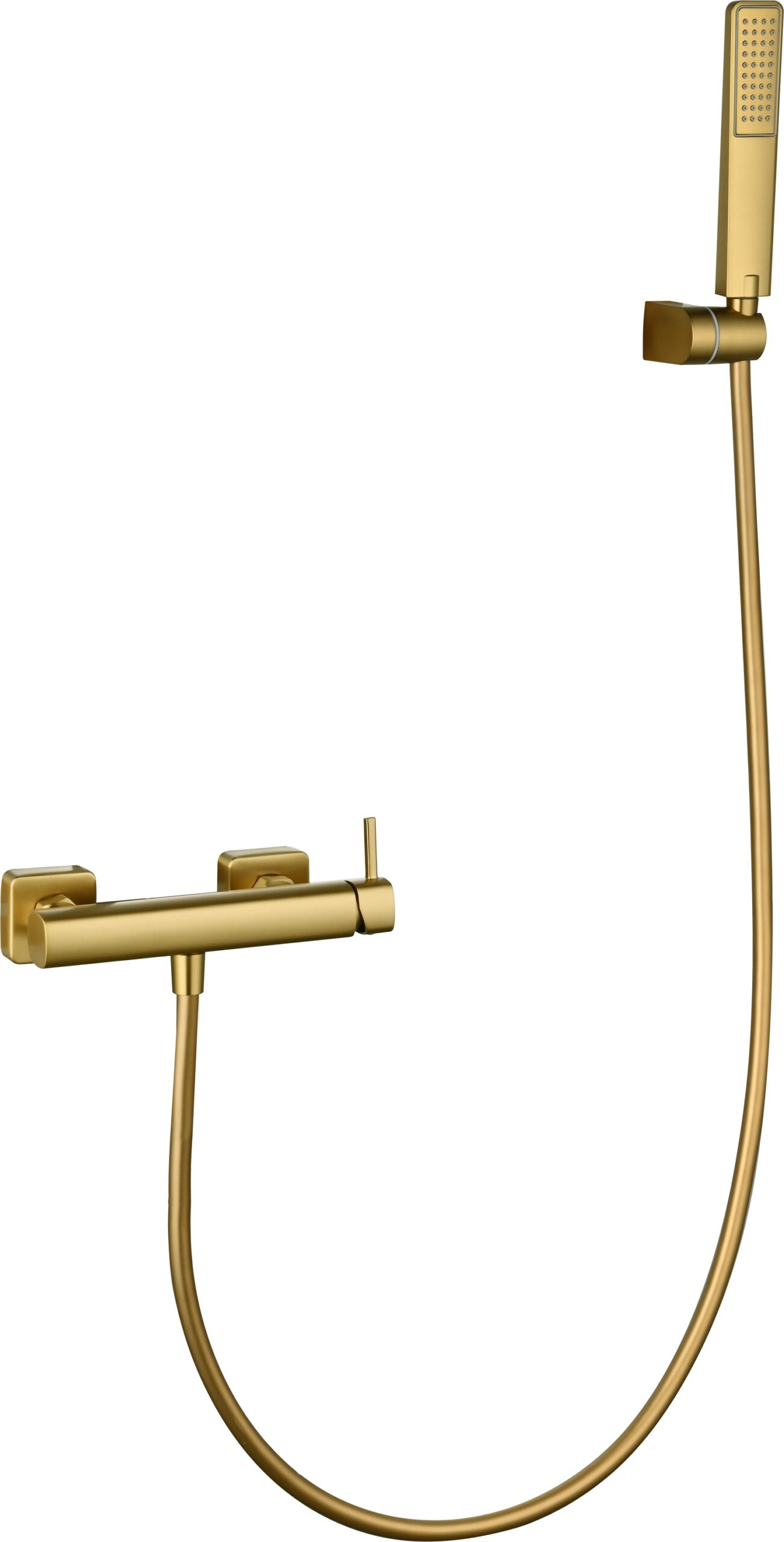 Toscana Brushed Gold Single Lever Shower Kit, main product view