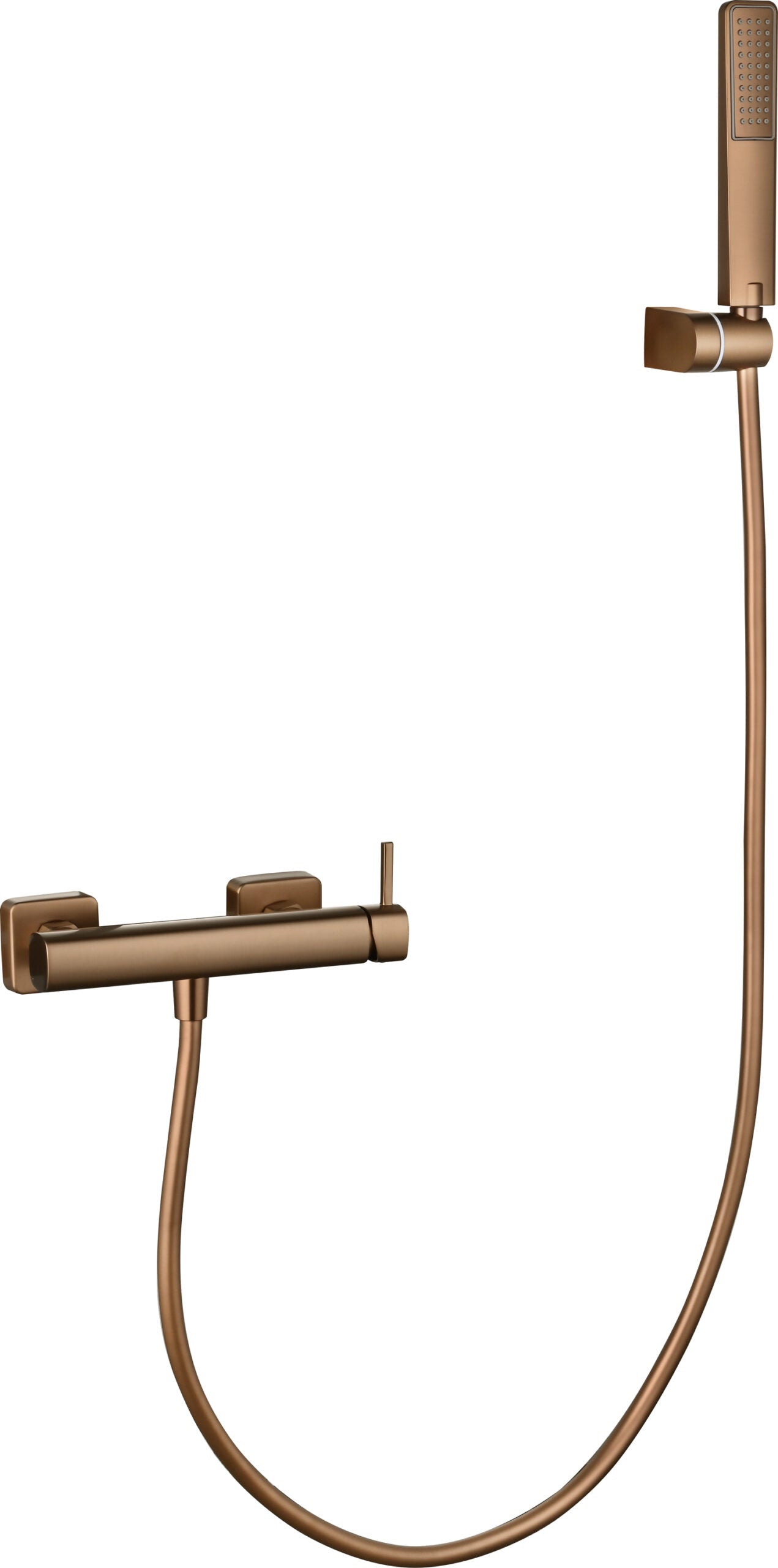 Toscana Brushed Rose Gold Single Lever Shower Kit, main product view