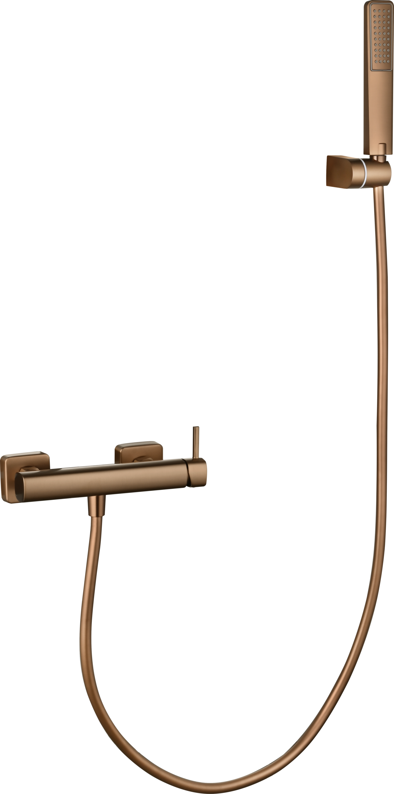 Toscana Brushed Rose Gold Single Lever Shower Kit, view 5
