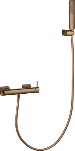 Toscana Brushed Rose Gold Single Lever Shower Kit, view 5