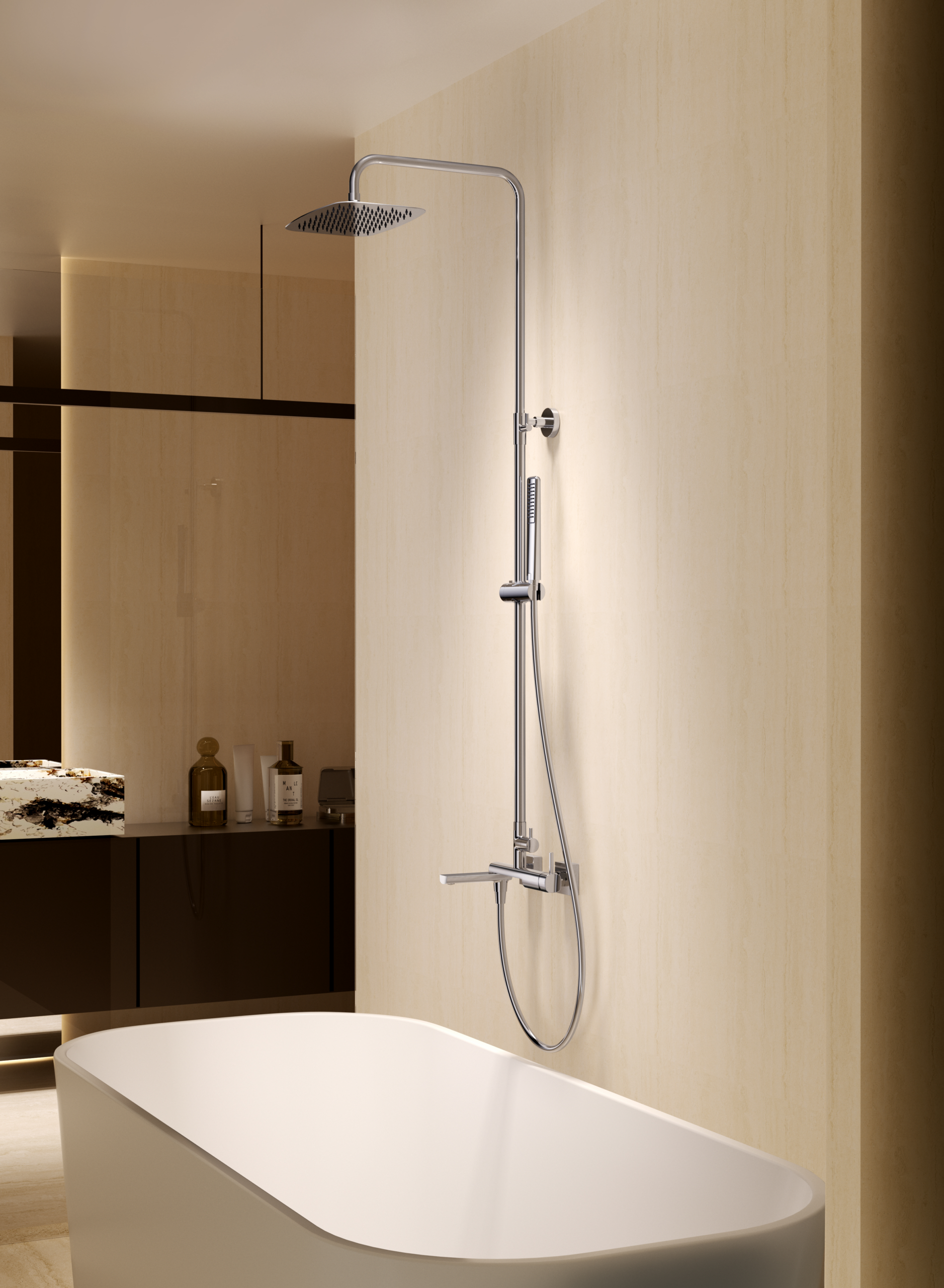 Toscana Black Gun Metal Single Lever Bath and Shower Set, view 2