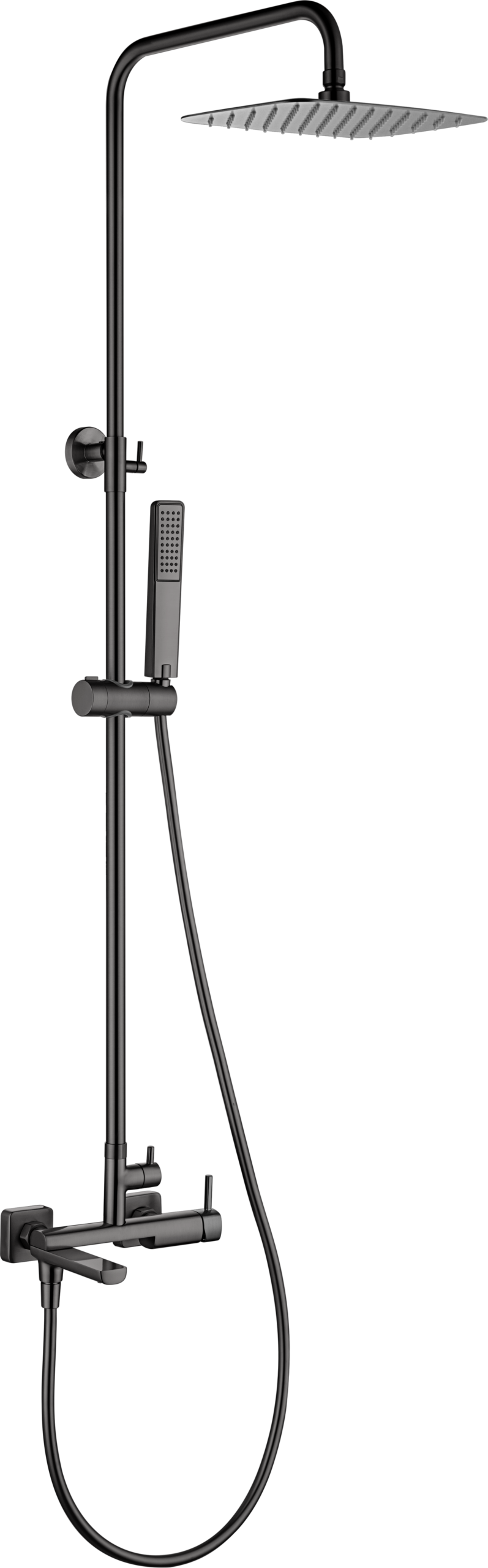Toscana Black Gun Metal Single Lever Bath and Shower Set, main product view
