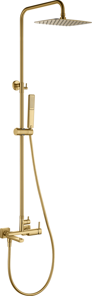Toscana Brushed Gold Single Lever Bath and Shower Set, main product view