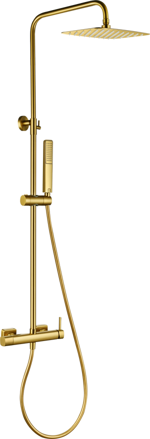 Toscana Brushed Gold Single Lever Shower Set, view 7