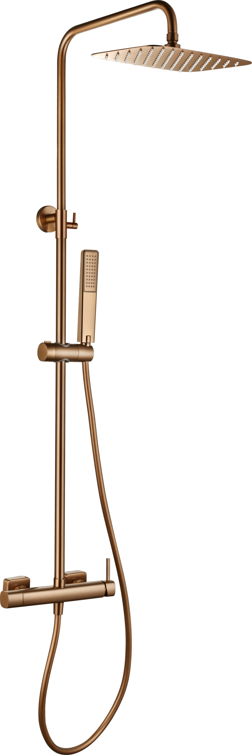 Toscana Brushed Rose Gold Single Lever Shower Set, view 7