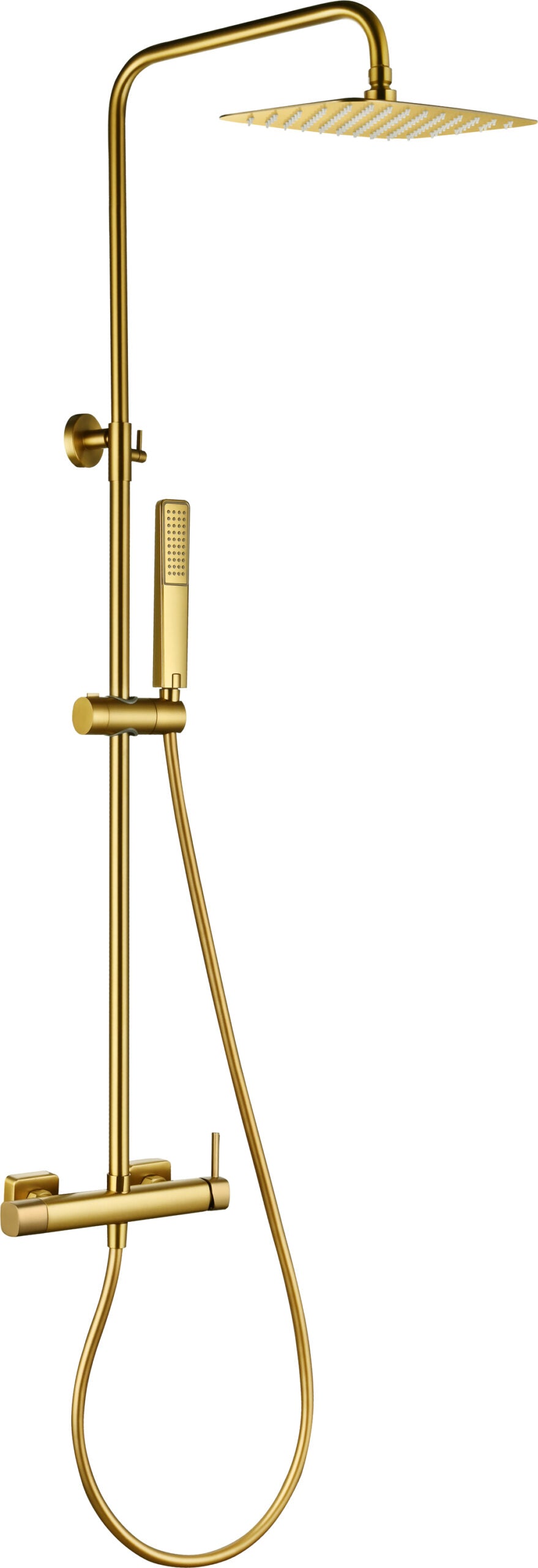 Toscana Brushed Gold Single Lever Shower Set, main product view