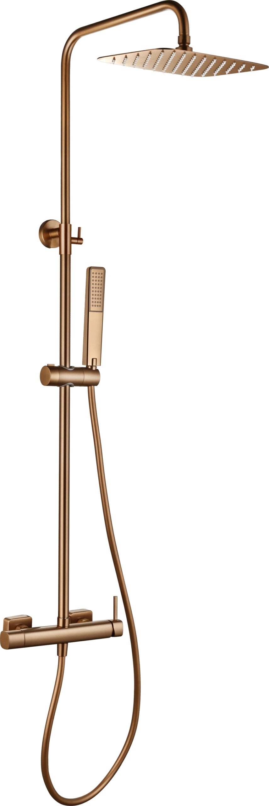 Toscana Brushed Rose Gold Single Lever Shower Set, main product view