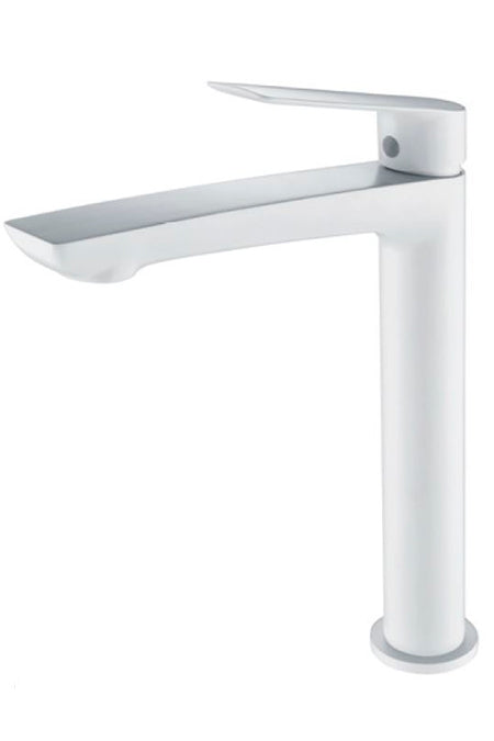 Matte White Tall Basin Mixer Single Lever Faucet, view 2