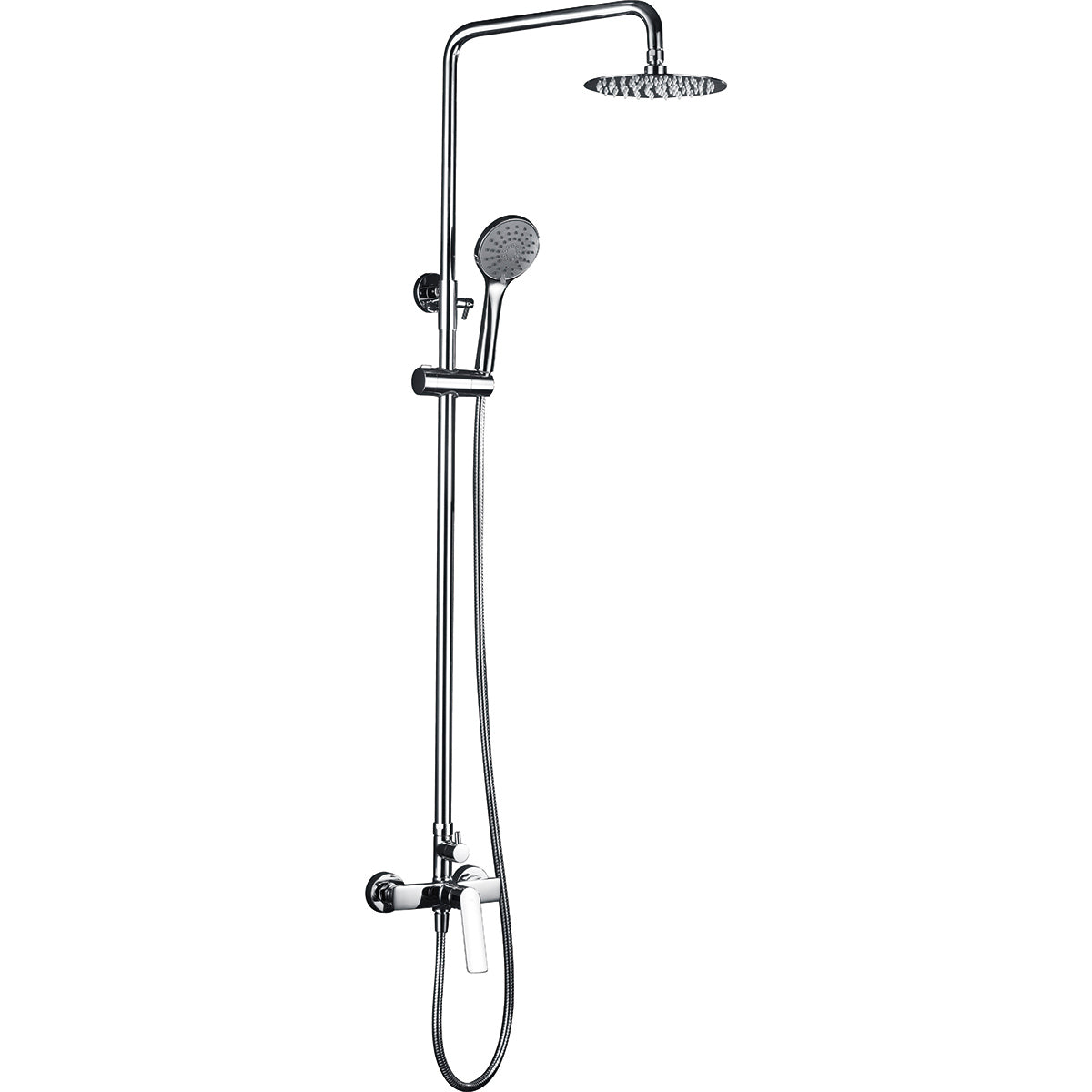 Chrome Single Handle Shower Set Modern Design, view 3