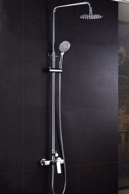 Chrome Single Handle Shower Set Modern Design, view 2