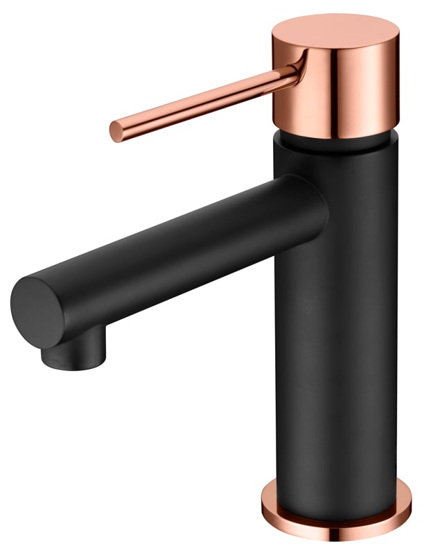 Milos Black Rose Gold Single Lever Sink Faucet, view 2