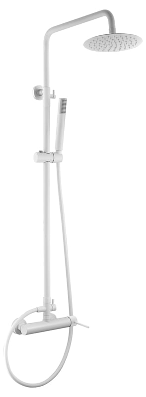 Milos Matte White Single Handle Shower Set, view 2
