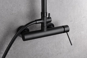 Matte Black Single Handle Shower Set Modern Design, detail view