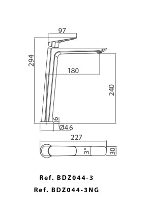 Chrome Single Lever Basin Faucet Modern Tall Design, view 5