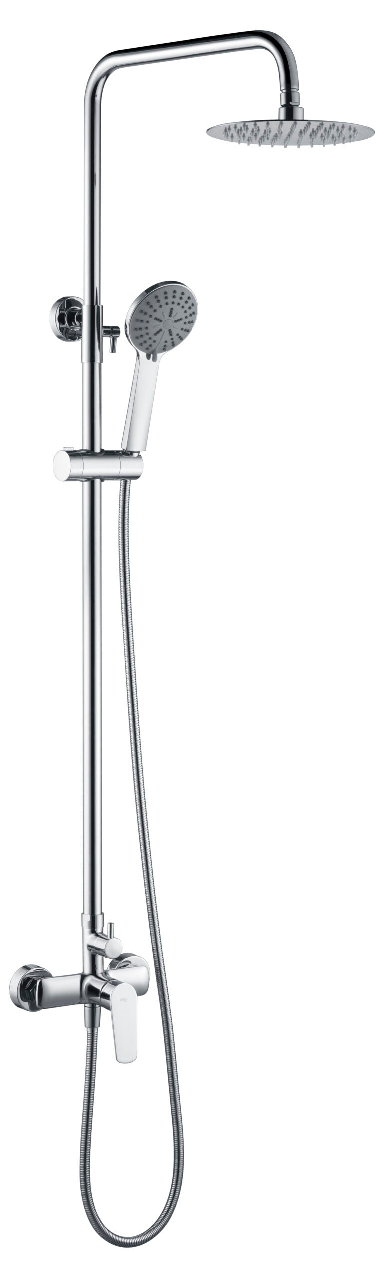 Chrome Single Lever Shower Set Modern Minimalist Design, view 2