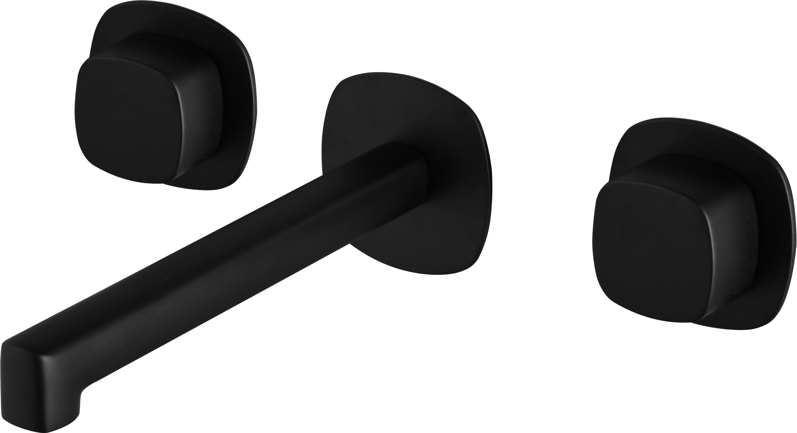 Toscana Matte Black Concealed Two Handle Basin Mixer, main product view