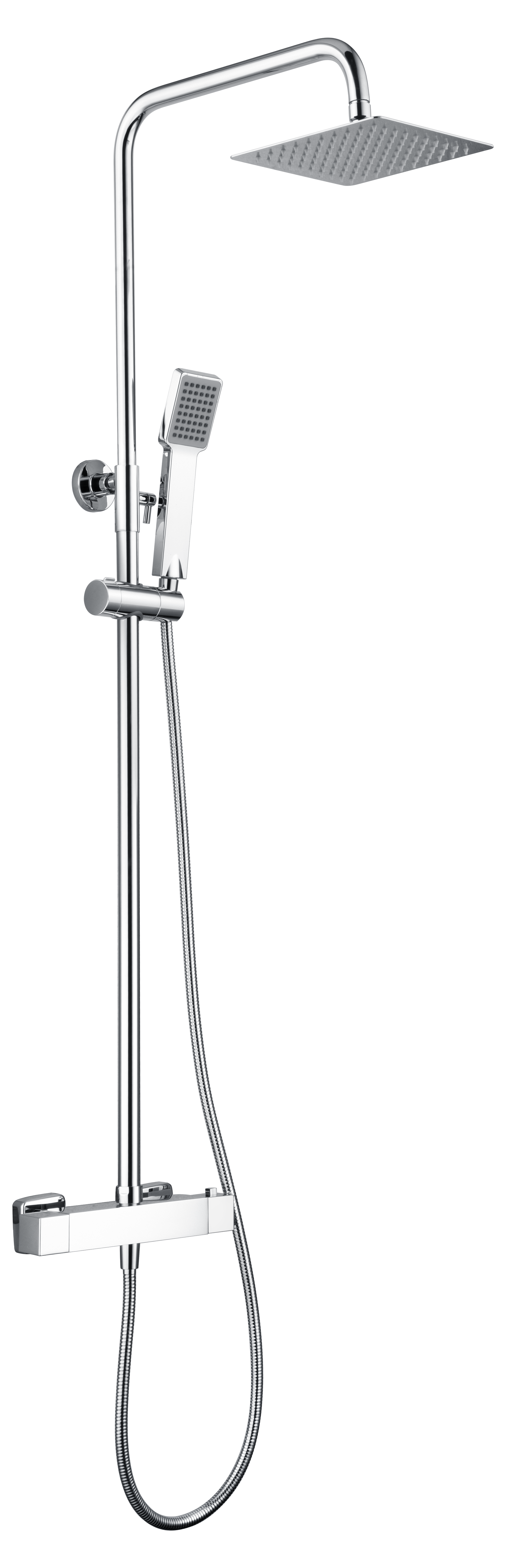 Chrome Thermostatic Shower Set Modern Design, view 2