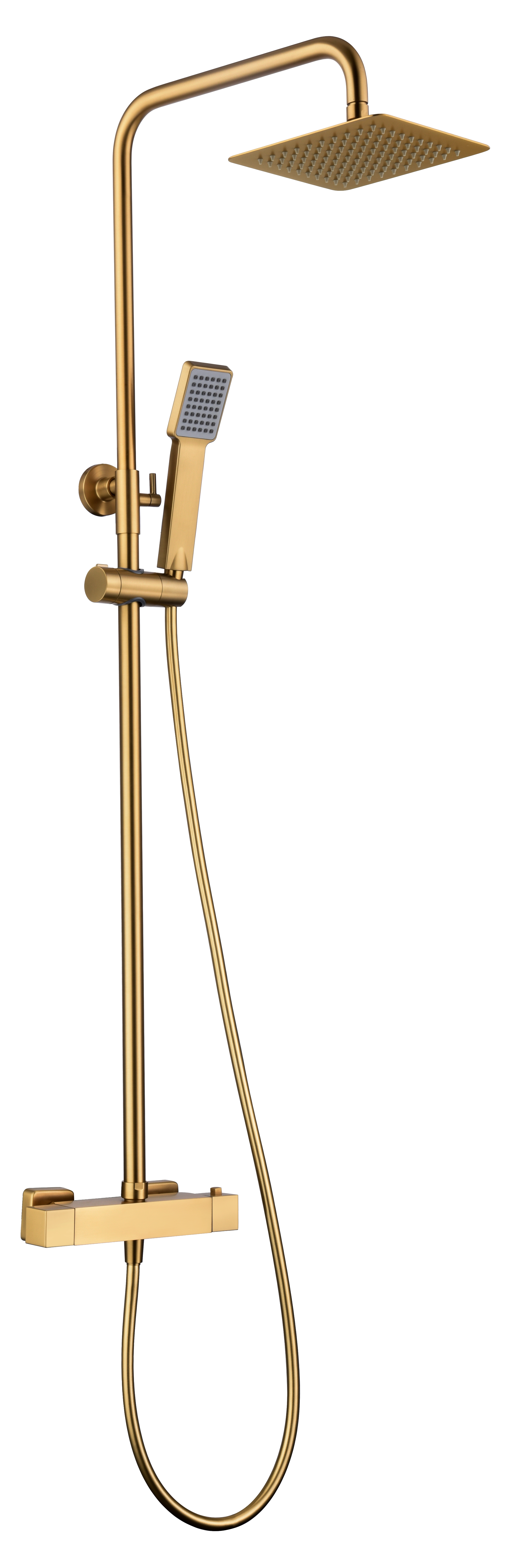 Brushed Gold Thermostatic Shower Set Modern Design, view 2