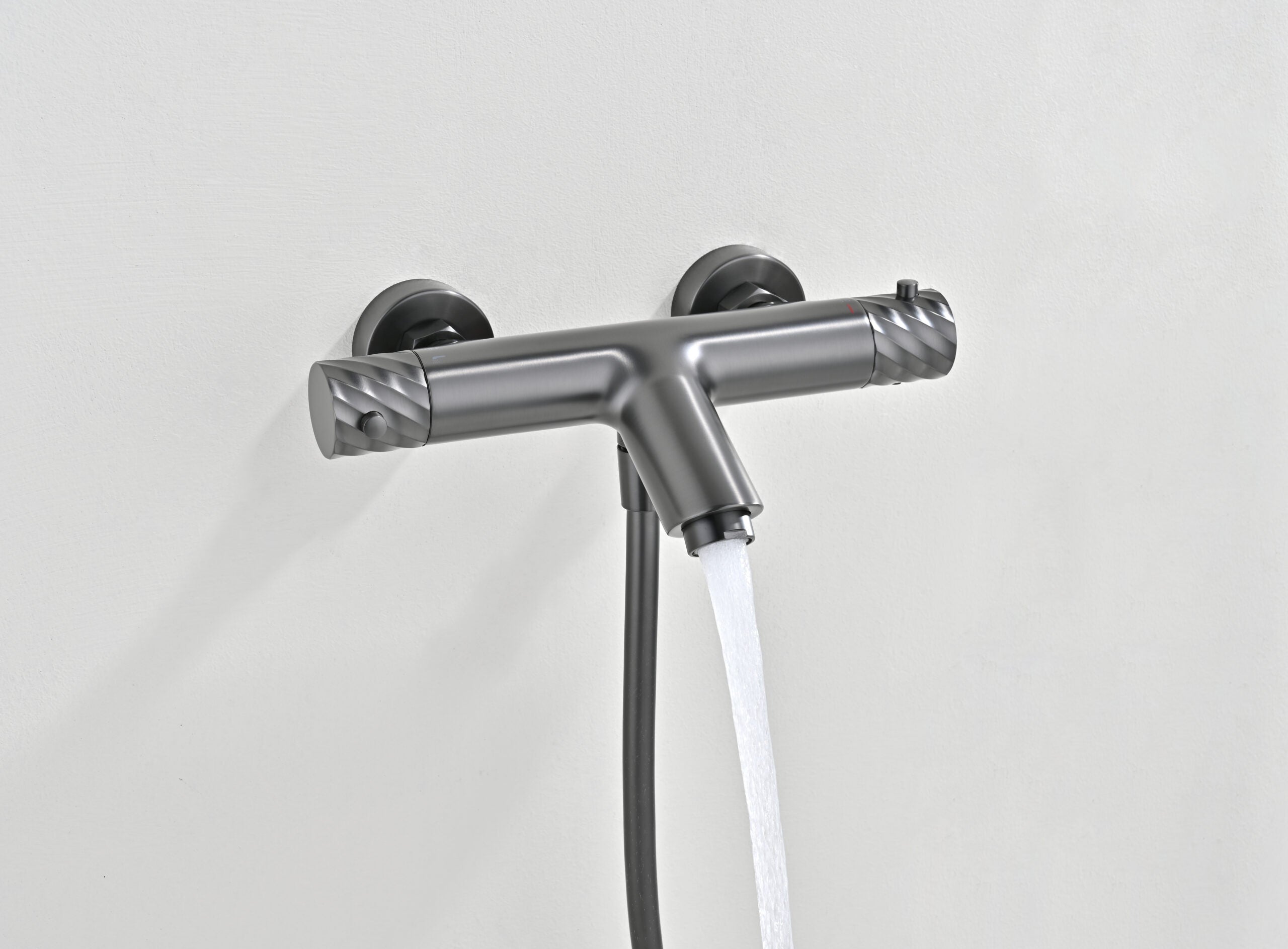 Bless Black Gun Metal Thermostatic Bath and Shower Kit, view 2