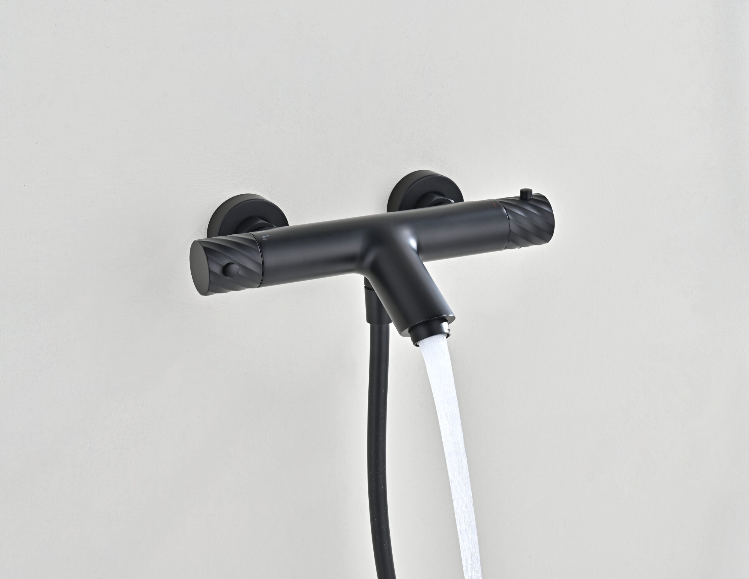 Bless Matte Black Thermostatic Bath and Shower Kit, view 2