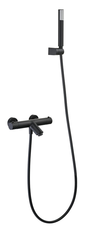 Bless Matte Black Thermostatic Bath and Shower Kit, main product view