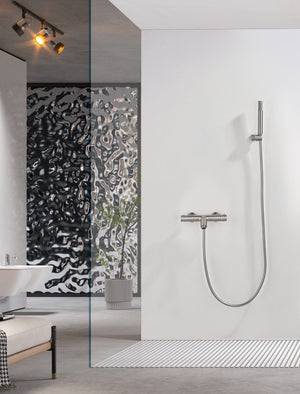 Bless Brushed Nickel Thermostatic Bath and Shower Kit, view 3