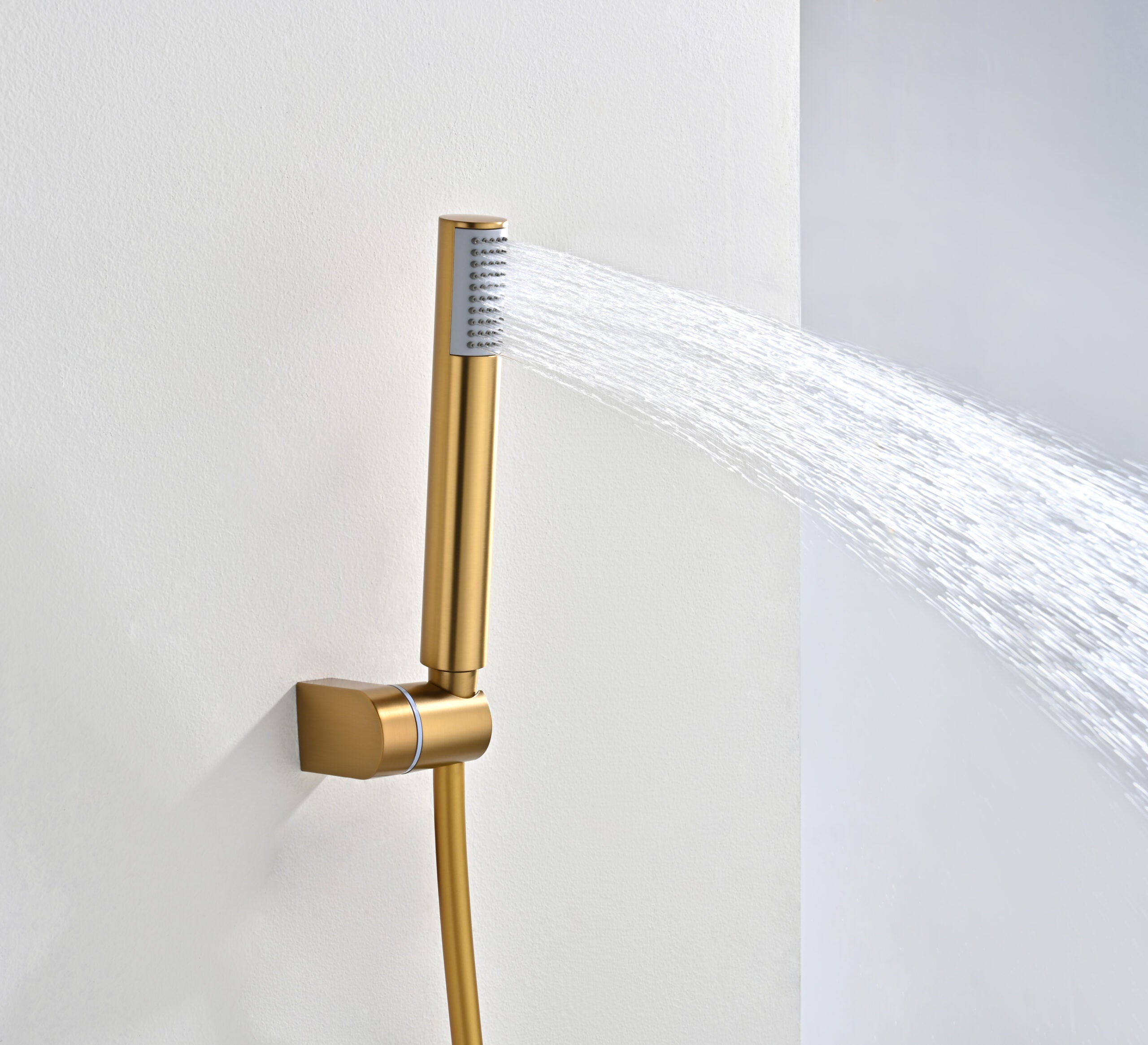 Bless Brushed Gold Thermostatic Bath and Shower Kit, view 4