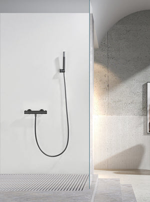 Bless Black Gun Metal Thermostatic Shower Kit, view 3