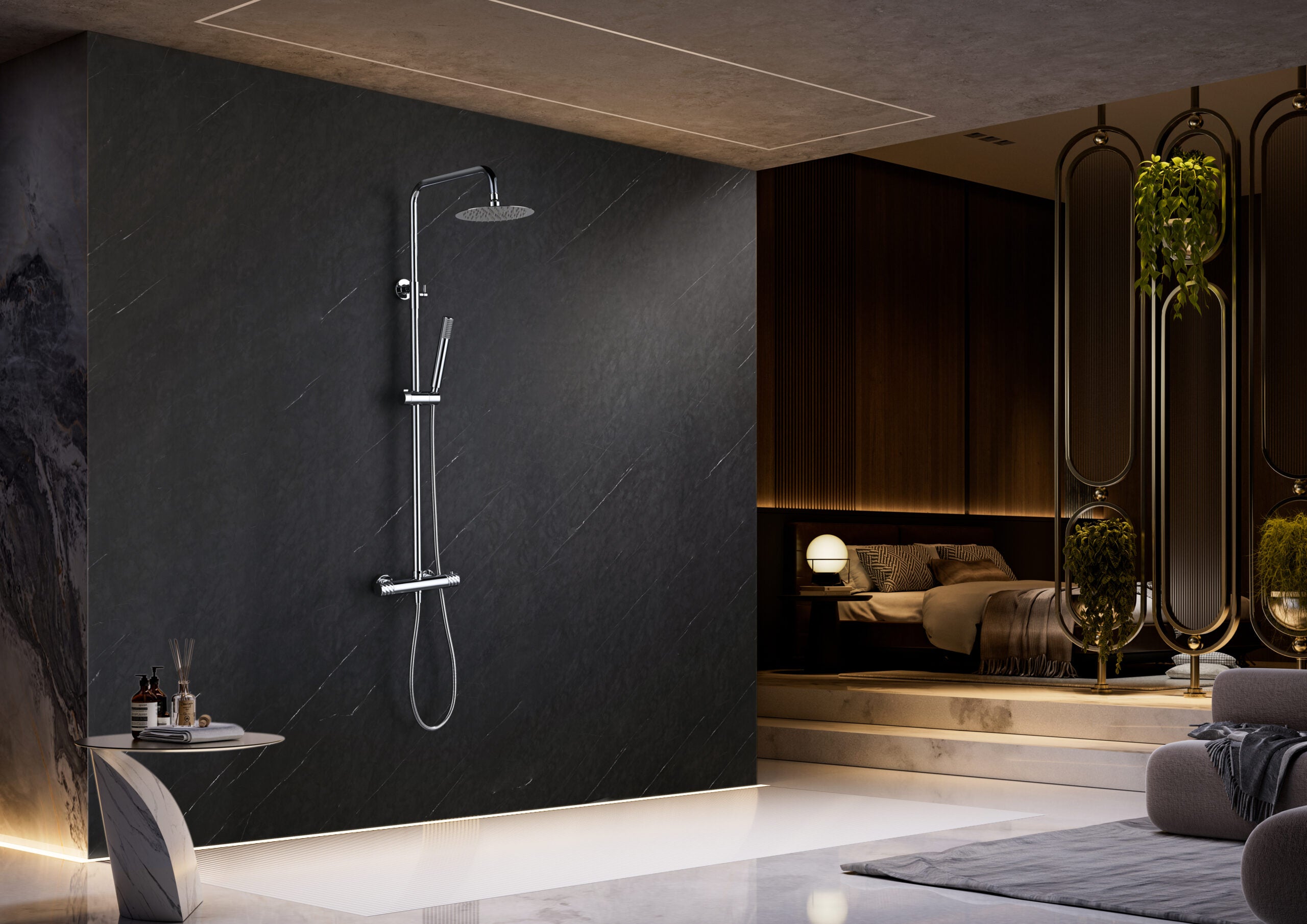 Bless Chrome Thermostatic Shower Set, view 3