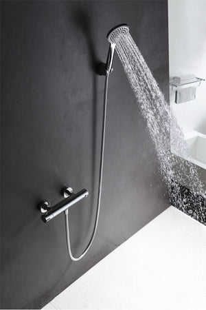 Creta Thermostatic Shower Set Chrome Finish, view 3